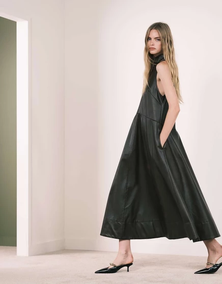 Платье макси ASOS DESIGN из искусственной кожи винтажное vintage brown