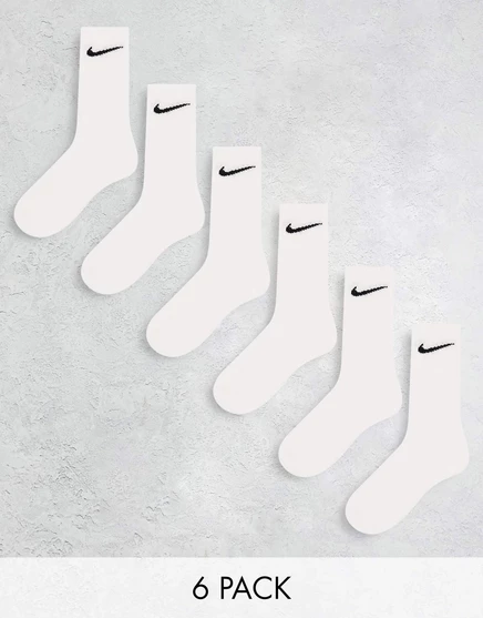 Мужские носки Nike Everyday Cushioned, 6 пар, белые