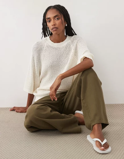 Женская футболка ASOS Design свободного кроя, кремовая
