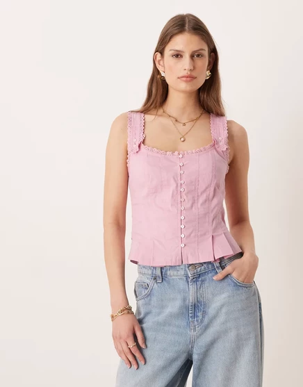 Корсетный топ Free People bridgette розового цвета