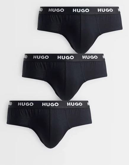 Хипстерские трусы HUGO Bodywear из 3-х комплектов черного цвета black