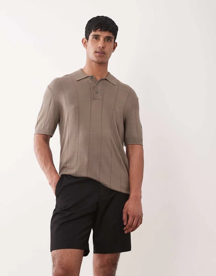 Мужское вязаное поло Jack & Jones Premium, бежевое