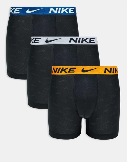 Трусы-боксеры Nike Elite Breathe из 3-х комплектов черного цвета с цветными поясами синего/оранжевого/серого цветов black - wolf gray/
