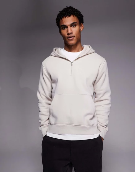Толстовка ADPT oversize с капюшоном бежевого цвета moonbeam