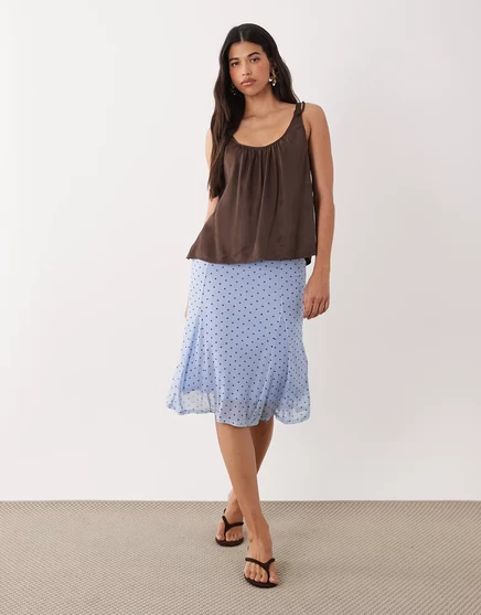 Женская юбка ASOS Design сетчатая-карандаш, в синий горох