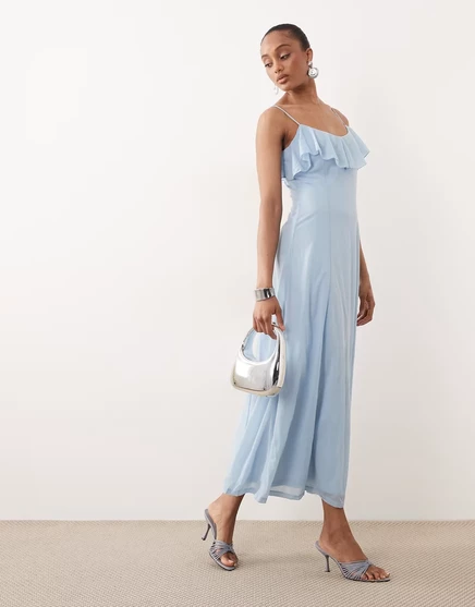 Женское шифоновое миди-платье Vero Moda Tall, светло-голубое