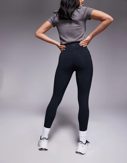 Спортивные леггинсы ASOS 4505 Petite Icon с завязкой на талии и карманом для телефона черного цвета black
