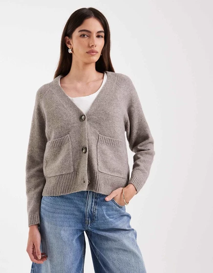 Вязаный кардиган свободного кроя Vero Moda с карманами из лунного камня