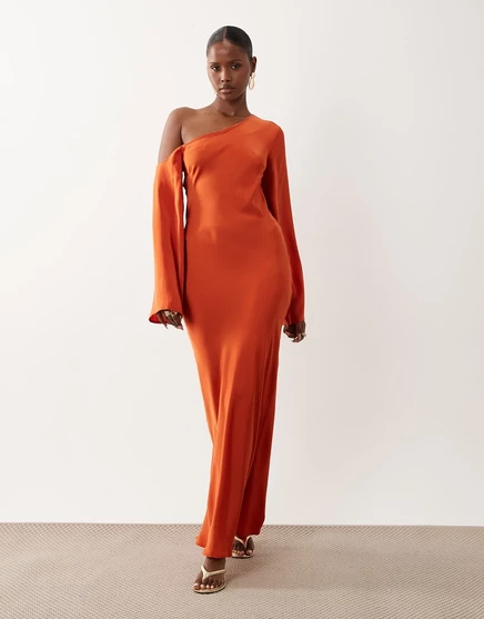 Женское макси ASOS Design со спущенными плечами, ржавое