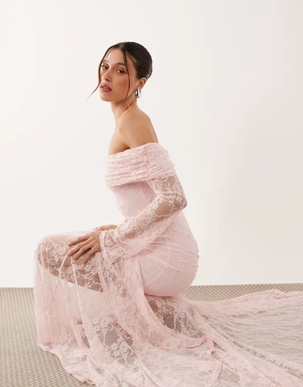 Женское кружевное платье ASOS Design, бледно-лиловое