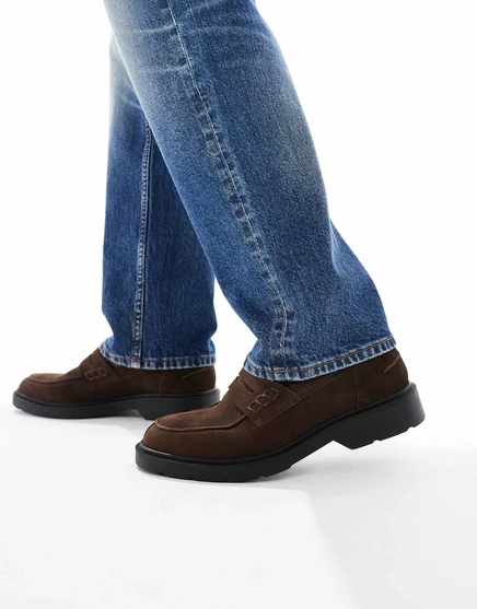 Коричневые замшевые мокасины Jack &Jones brown stone