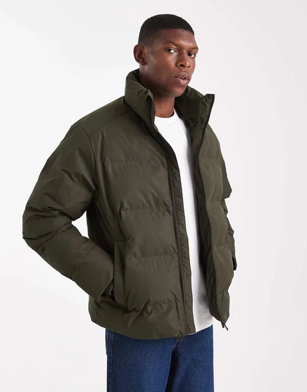 Толстая пуховая куртка Jack &Jones зеленого цвета rosin