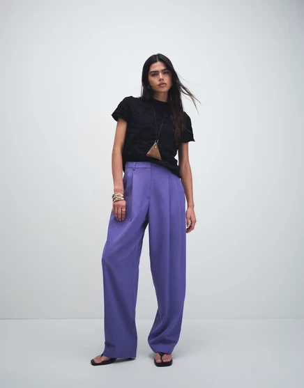 Мешковатые зауженные брюки ASOS DESIGN, сшитые на заказ в фиолетовом цвете purple