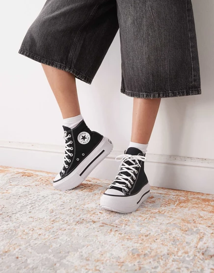 Женские кеды Converse Chuck Taylor Lift Double Stack на платформе, черные