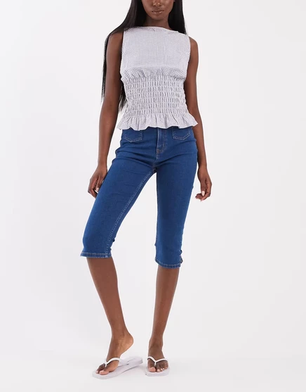 Женские капри-джинсы ASOS Design с карманами, тёмно-синие