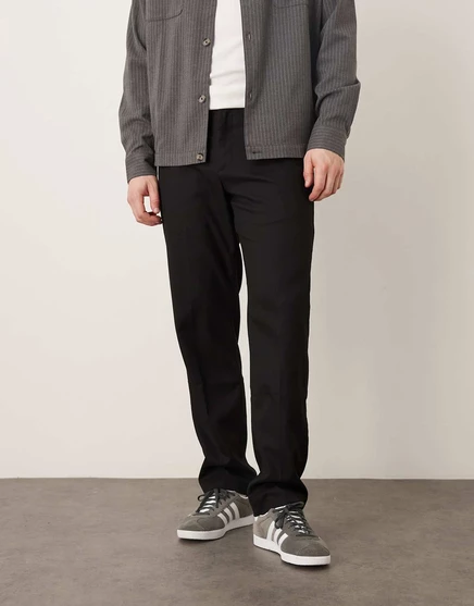 Классические брюки Mango черного цвета, сшитые на заказ black