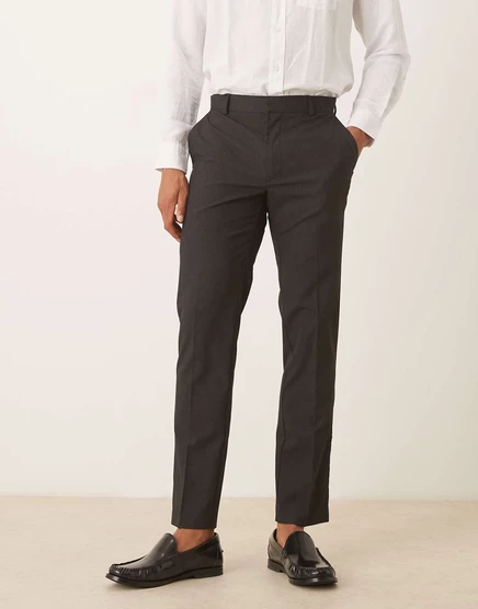 Облегающие брюки ASOS DESIGN charcoal