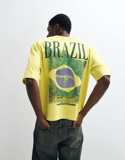 Мужская футболка ASOS Design с принтом FIFA, желтая