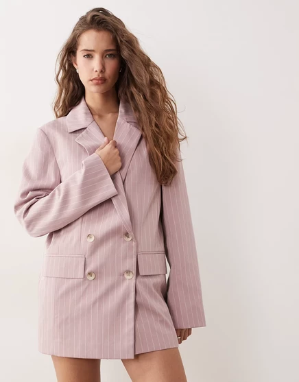 Женский пиджак Miss Selfridge двубортный оверсайз, малиновый