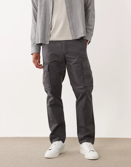 Мужские брюки-карго Jack & Jones прямого кроя, асфальт