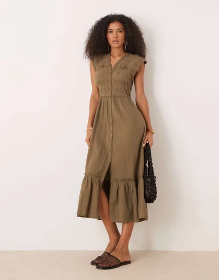 Миди-платье Free People Desert Dazed от caiman green