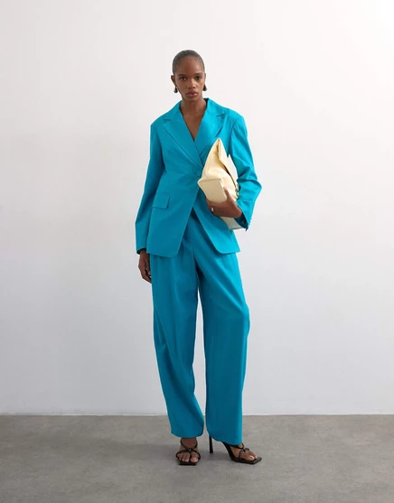 Брюки-бочонки Topshop occasion бирюзового цвета - часть комплекта turquoise