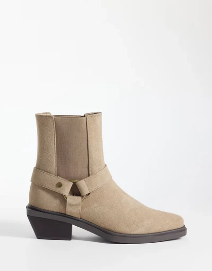 Мужские челси ASOS Design с кубанским каблуком и пряжкой, таупе