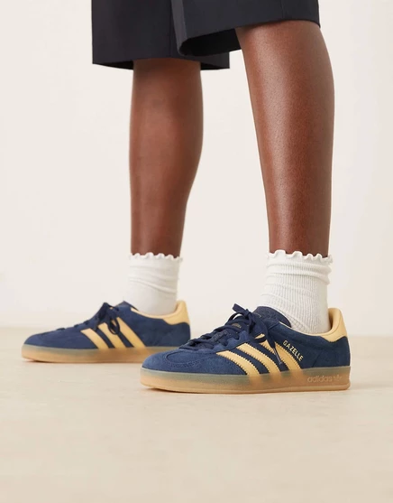 Кроссовки adidas Originals Gazelle темно-синего и желтого цветов navy