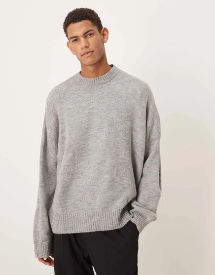 Мужской свитер ASOS Design Boxy, серый меланж