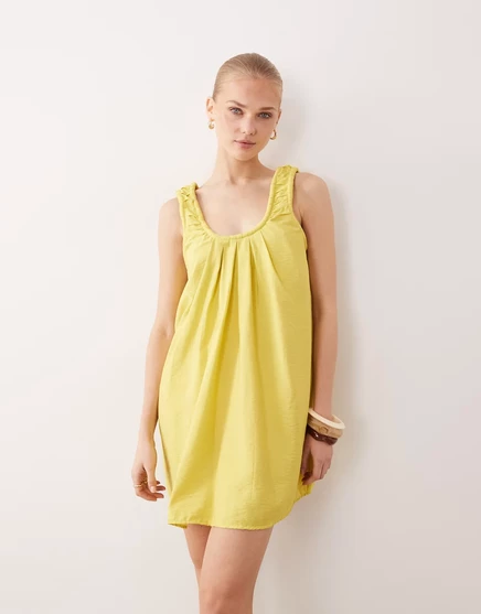 Женское мини‑платье ASOS Design с драпированным вырезом, лаймовое