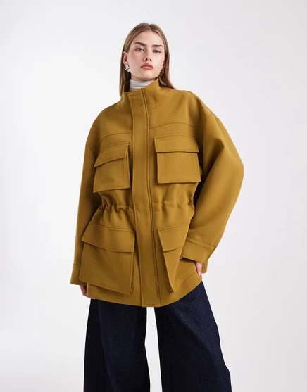 Женская куртка ASOS Design с накладными карманами, оливковая