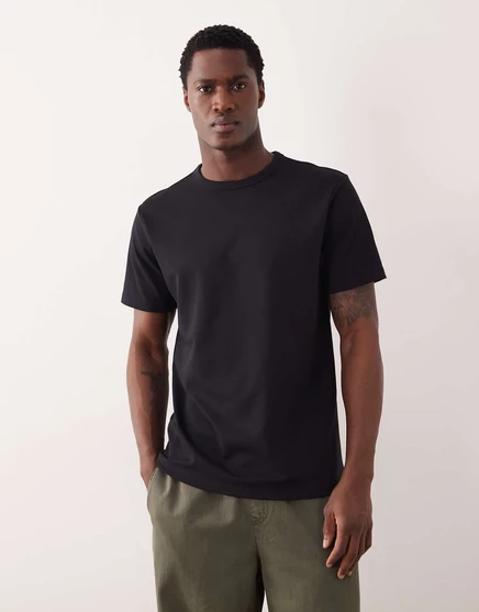 Футболка ASOS DESIGN breatheMAX heavyweight regular fit из черной хлопчатобумажной смеси черного цвета