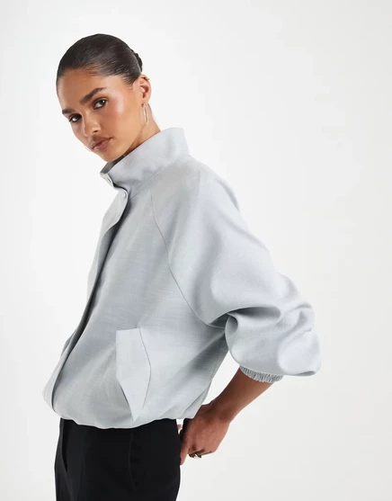 Женская куртка ASOS Design льняного эффекта, светло-голубая
