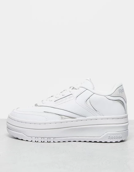 Бело-серебристые кроссовки Reebok Club C Extra white