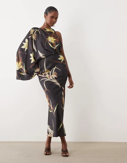 Женское миди-платье ASOS Design асимметричное, цветочный