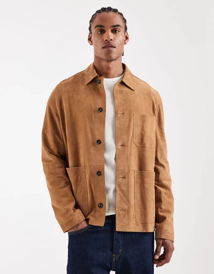 Мужская куртка Tommy Hilfiger из замши, коричневая