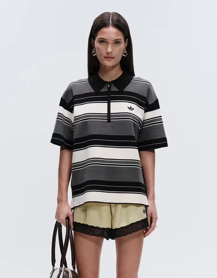 трикотажная рубашка-поло adidas Originals x ASOS в полоску цвета хаки
