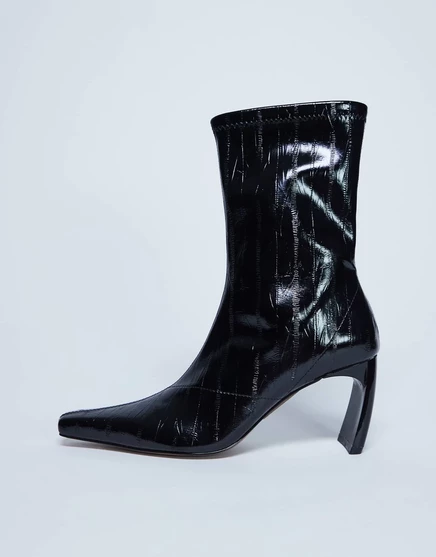 Ботильоны Topshop с перламутровым острым носком черного цвета black