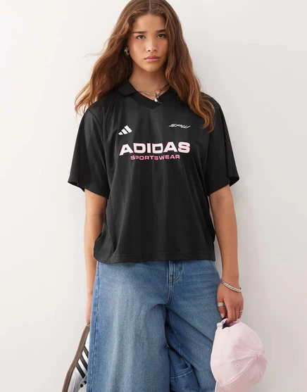 футболка adidas Originals House of Tiro черного цвета black
