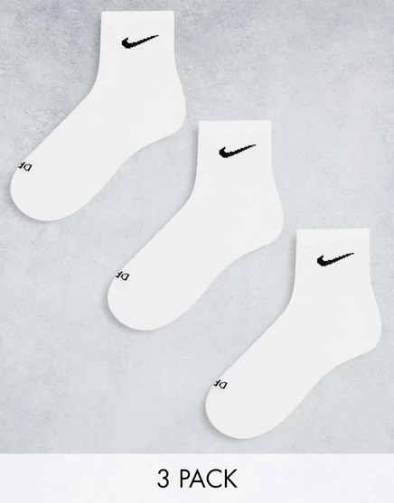 Комплект из трех белых носков Nike Everyday Cushioned white