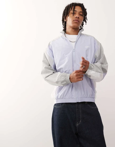 Спортивная куртка Nike Club из ткани синего и серого цветов mid blue