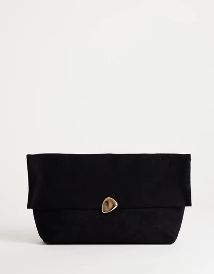 Женский клатч TopShop Gaia, чёрный с золотой фурнитурой