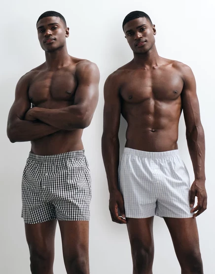 Мужские боксеры ASOS Design 2 шт., сине-черные в клетку