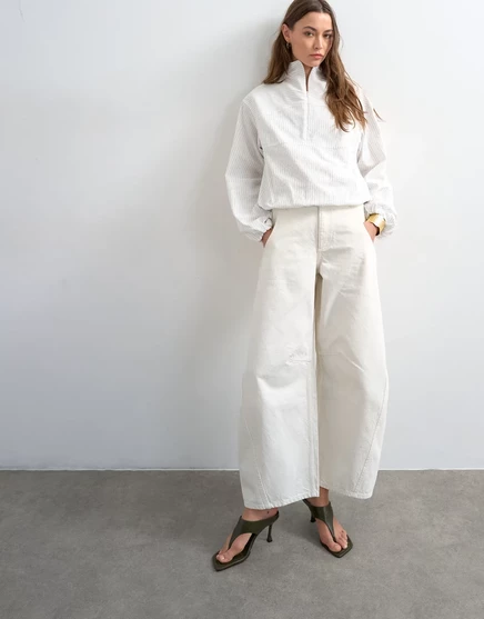 Женские джинсы TopShop Horseshoe, средняя посадка, белые