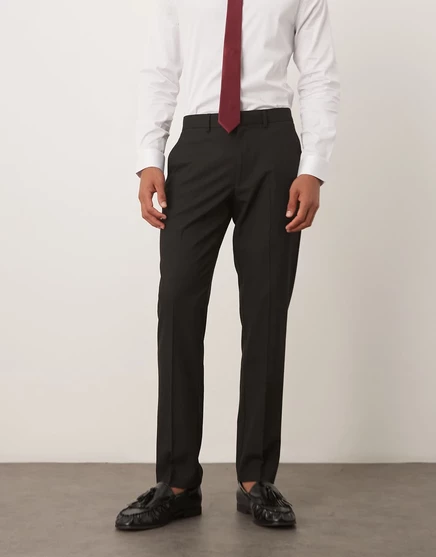 Брюки костюмные ASOS Design узкие, черные