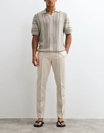 Мужские брюки ASOS Design Smart Slim со защипом, экрю