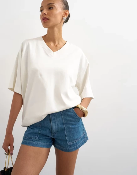 Женские джинсовые шорты TopShop Scout, средне-синие
