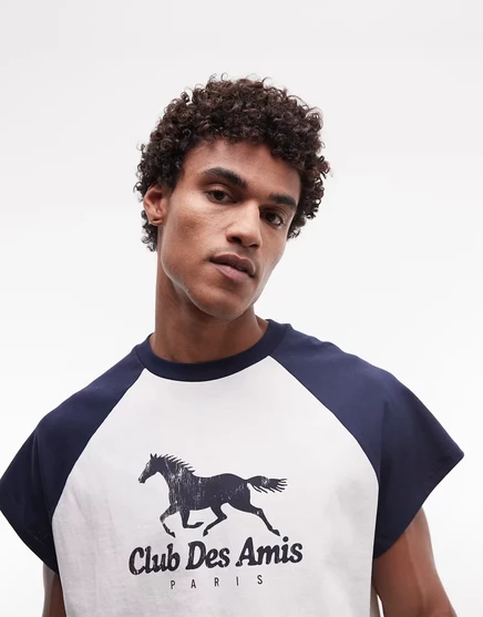 Мужская футболка ASOS Design с принтом, слоновая кость