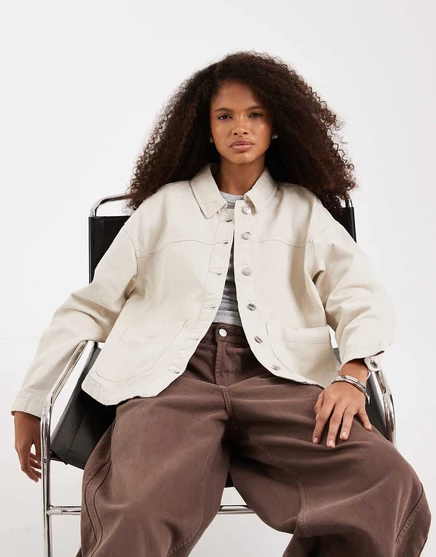 Джинсовая куртка Vero Moda кремового цвета с передними карманами