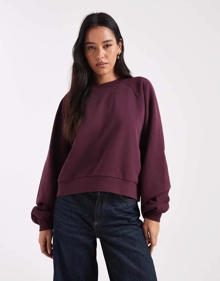 Толстовка ASOS DESIGN с воздушным шаром на рукаве сливового цвета fig